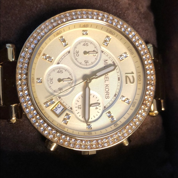 Michael Kors gold chronograph Parker watch - Picture 1 of 5